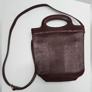 Madewell Cow Leather Toggle Crossbody Burgundy Red Shoulder Bag Purse
